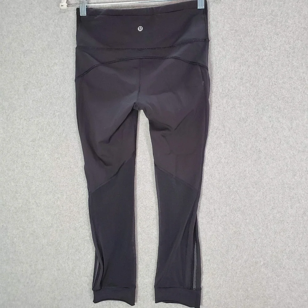 Lululemon Women‎ Activewear Pants 6 Black Hit It Leggings Cropped 22